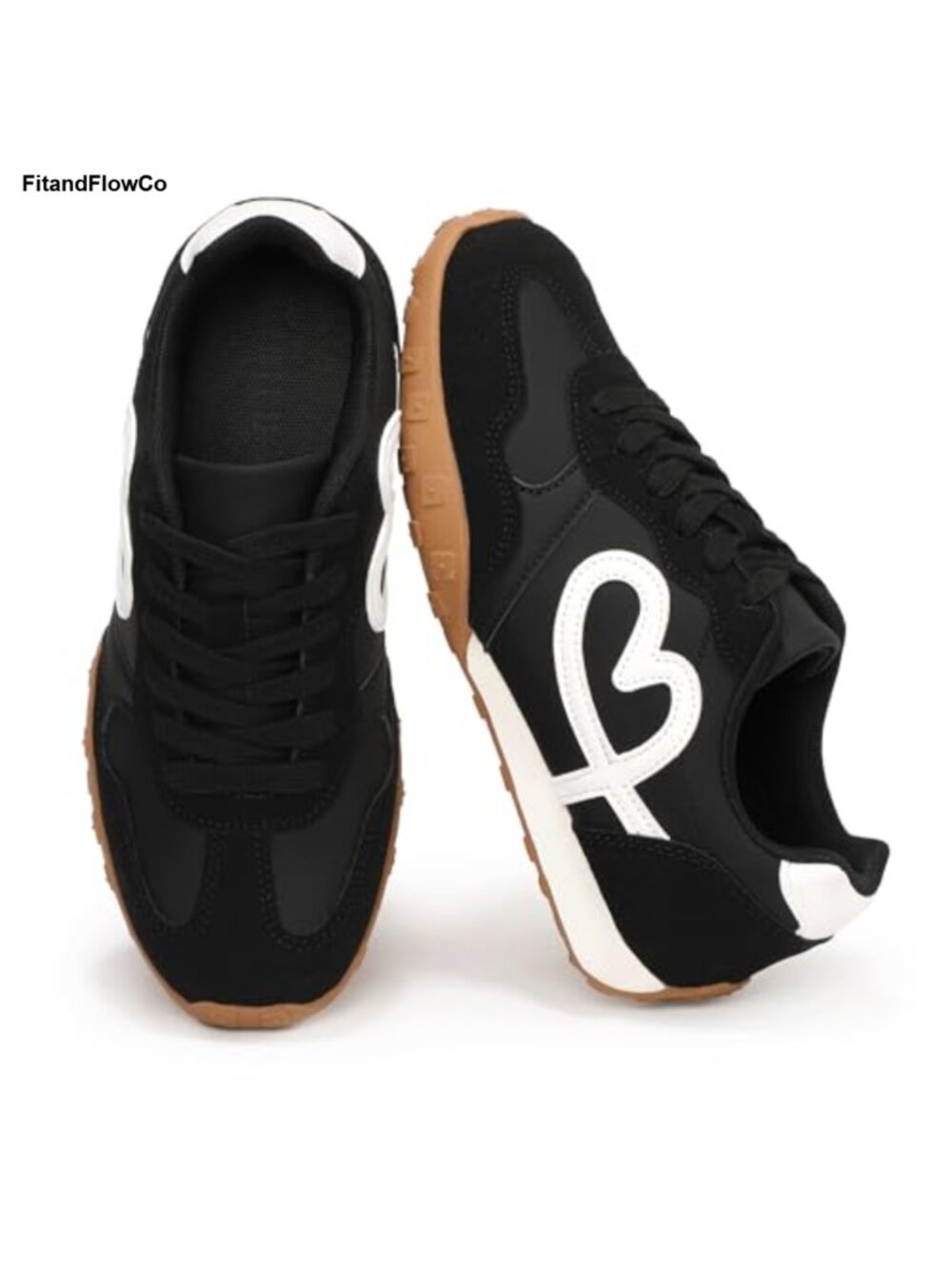 Faux Leather Retro Fashion Sneakers Memory Foam Lace-Up Walking Shoes